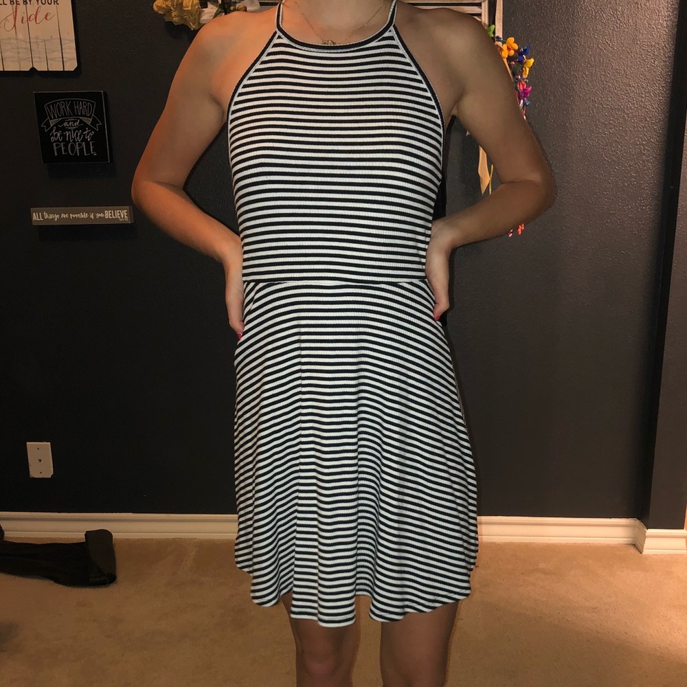 Striped halter dress